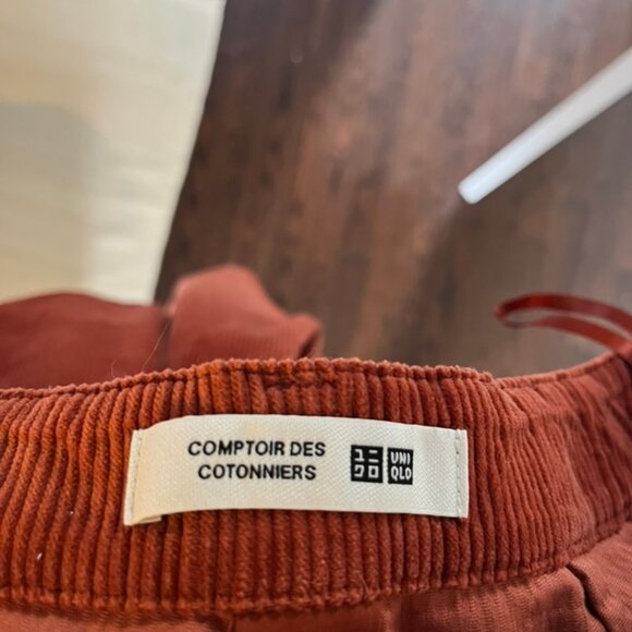 Uniqlo Rust Corduroy Pants EU XL – Soft Textured Straight Fit Casual Trousers - Picture 2 of 6